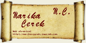 Marika Čerek vizit kartica